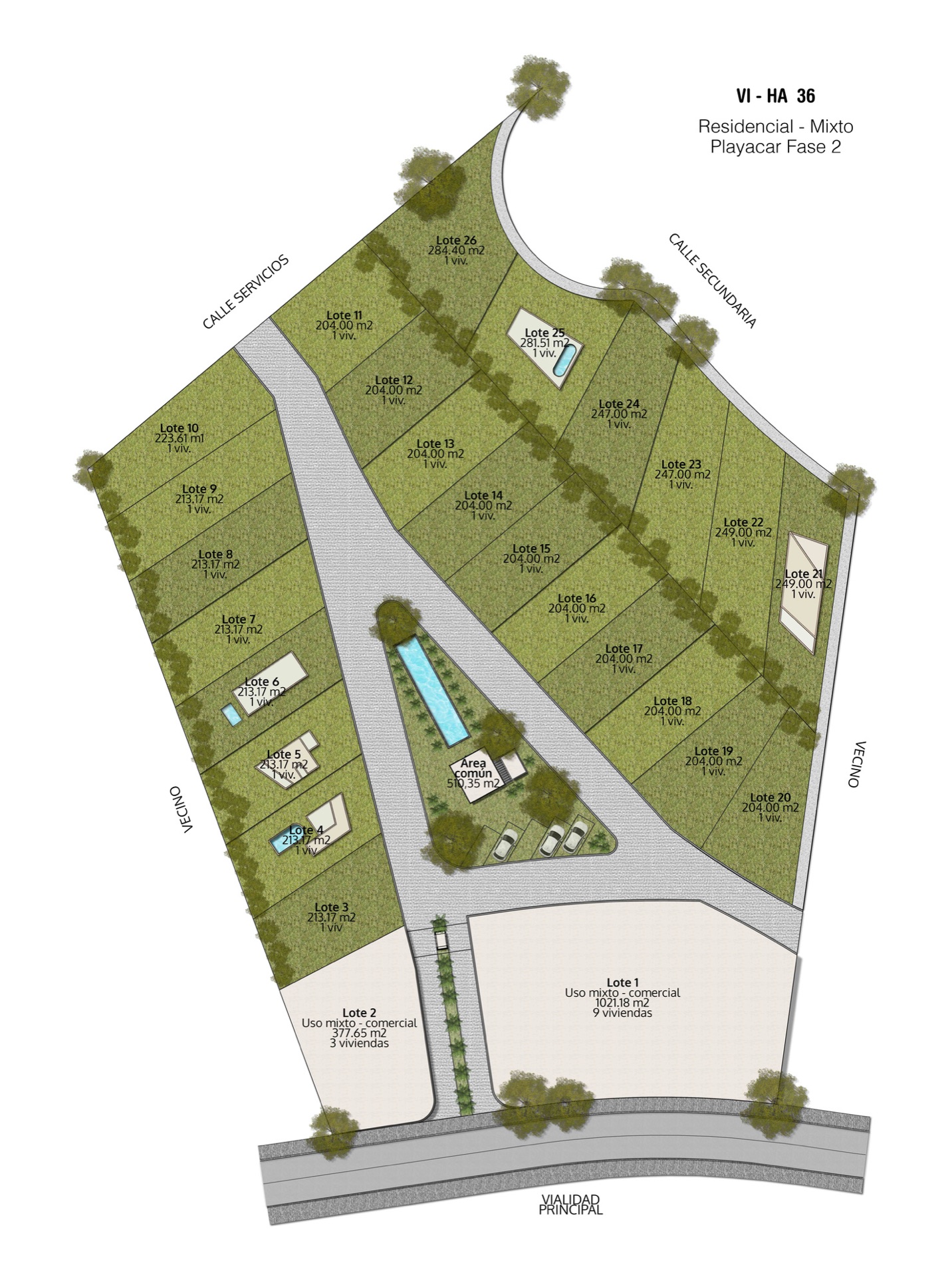 VI-HA 36 — Venta de Terrenos en Playacar, Playa del Carmen